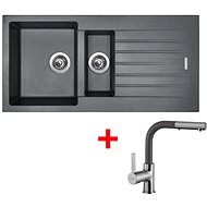 Sinks Perfecto 1000.1 Titanium + Enigma S GR - Kitchen Sink and Tap Set