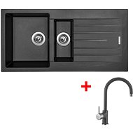 Sinks Perfecto 1000.1 Titanium + Vitalia GR - Kitchen Sink and Tap Set