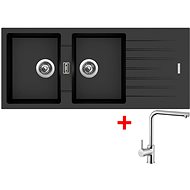 Sinks Perfecto 1160 Duo Metalblack + Elka - Kitchen Sink and Tap Set