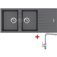 Sinks Perfecto 1160 Duo Titanium + Elka - Kitchen Sink and Tap Set