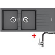 Sinks Perfecto 1160 Duo Titanium + Enigma S GR - Kitchen Sink and Tap Set
