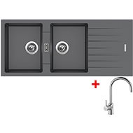 Sinks Perfecto 1160 Duo Titanium + Vitalia - Kitchen Sink and Tap Set