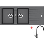 Sinks Perfecto 1160 Duo Titanium + Vitalia GR - Kitchen Sink and Tap Set