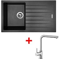 Sinks Perfecto 860 Metalblack + Elka - Kitchen Sink and Tap Set