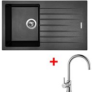Sinks Perfecto 860 Metalblack + Vitalia - Kitchen Sink and Tap Set
