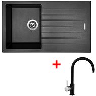 Sinks Perfecto 860 Metalblack + Vitalia GR - Kitchen Sink and Tap Set