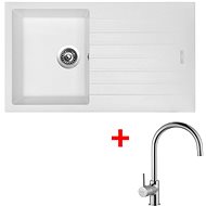 Sinks Perfecto 860 Milk + Vitalia - Kitchen Sink and Tap Set