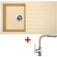 Sinks Perfecto 860 Sahara + Enigma S GR - Kitchen Sink and Tap Set