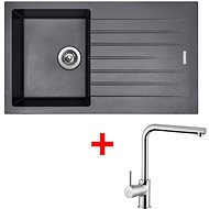 Sinks Perfecto 860 Titanium + Elka - Kitchen Sink and Tap Set