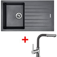 Sinks Perfecto 860 Titanium + Enigma S GR - Kitchen Sink and Tap Set