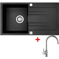 Sinks Rapid 780 Granblack + Vitalia - Kitchen Sink and Tap Set