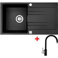 Sinks Rapid 780 Granblack + Vitalia GR - Kitchen Sink and Tap Set