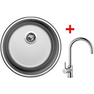 Sinks Round 450 V + Vitalia - Kitchen Sink and Tap Set