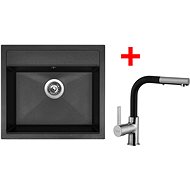 Sinks Solo 560 Granblack + Enigma S GR - Kitchen Sink and Tap Set