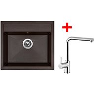 Sinks Solo 560 Marone + Elka - Kitchen Sink and Tap Set