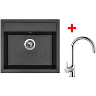 Sinks Solo 560 Metalblack + Vitalia - Kitchen Sink and Tap Set