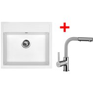 Sinks Solo 560 Milk + Enigma S GR - Kitchen Sink and Tap Set