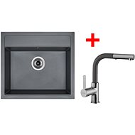 Sinks Solo 560 Titanium + Enigma S GR - Kitchen Sink and Tap Set