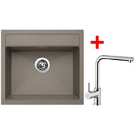 Sinks Solo 560 Truffle + Elka - Kitchen Sink and Tap Set