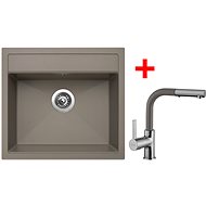 Sinks Solo 560 Truffle + Enigma S GR - Kitchen Sink and Tap Set