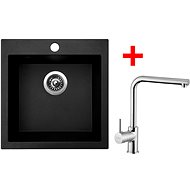 Sinks Viva 455 Granblack + Elka - Kitchen Sink and Tap Set
