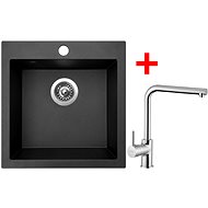 Sinks Viva 455 Metalblack + Elka - Kitchen Sink and Tap Set