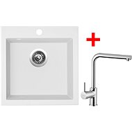 Sinks Viva 455 Milk + Elka - Kitchen Sink and Tap Set