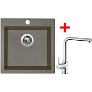 Sinks Viva 455 Truffle + Elka - Kitchen Sink and Tap Set