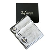 Soft Cotton - Gift set towel and bath towel Marine Man, 2 pcs, white - Towel Set