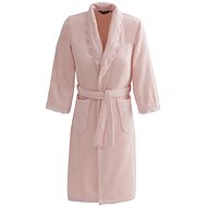 Soft Cotton Ladies elegant dressing gown FREYA, pink, L - Bathrobe