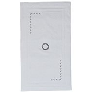 Soft Cotton Bathroom mat SEHZADE 50 × 90 cm, white, silver embroidery - Bath Mat