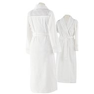 Soft Cotton Women's elegant Queen bathrobe in gift box, off-white, M - Bathrobe