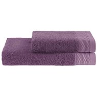 Soft Cotton Bamboo Towel and bath towel set 2 pcs, purple - Towel Set