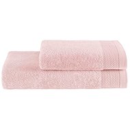 Soft Cotton Bamboo Towel and bath towel set 2 pcs, pink - Towel Set