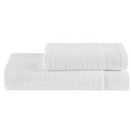 Soft Cotton Bamboo Towel and bath towel set 2 pcs, white - Towel Set