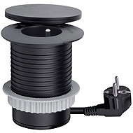 Solight built-in socket + USB A+C + Wireless 10 W, swivel cap, 2 m cable, black - Socket