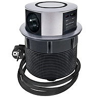 Solight 3z + USB A+C 20 W PD, Wireless 10 W, pull-out socket block, 2 m, silver - Socket