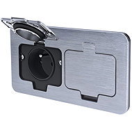 Solight recessed floor socket, IP55, rectangular cap, Stainless steel - Socket