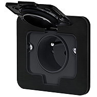 Solight recessed floor socket, IP55, rectangular cap, matte black - Socket