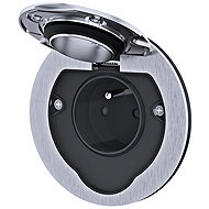 Solight built-in floor socket, IP55, round cap, stainless steel - Socket