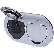 Solight recessed floor socket, IP55, round cap, stainless steel - Socket