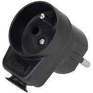 Solight Fused plug with continuous socket, IP20, black - Plug