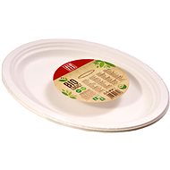 ALUFIX ORGANIC Sugar Cane Plate in the Shape of OVAL, 32 × 25cm, 6 pcs - Dinnerware