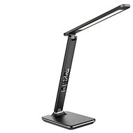 Solight LED Table Lamp with Display, 9W, Selectable Light Temperature, Leather, Black - Table Lamp