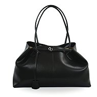 Solier leather handbag FL37 black shopper - Handbag