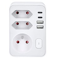 Solight 1 × 16A + 2 × 2.5A Splitter, 2 × USB A/C 20W PD Fast Charger - Splitter 