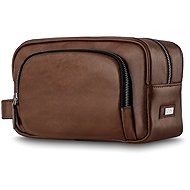 Solier SK04 men's leather travel bag brown - Make-up Bag