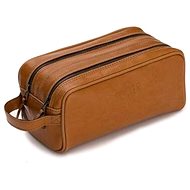Solier SK02 men's leather travel light brown - Make-up Bag