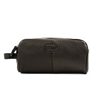 Solier SK02 men's leather travel bag dark brown - Make-up Bag
