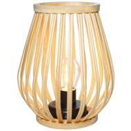 Solight Bamboo lantern with LED bulb, warm white, 2 × AA, 20 cm - Lantern